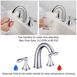 Aquaterior Widespread Bathroom Faucet 2-Handle Chrome 6.7"H