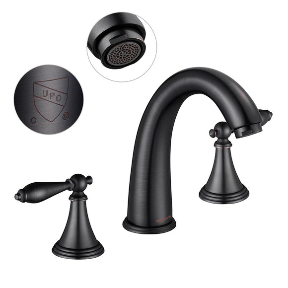 Aquaterior Widespread Bathroom Faucet 2-Handle Bronze 6.7