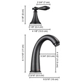 Aquaterior Widespread Bathroom Faucet 2-Handle Bronze 6.7"H