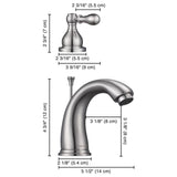 Aquaterior Widespread Bathroom Faucet 2-Handle 4.7"H