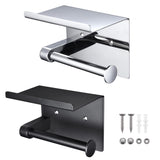 Toilet Roll Holder with Shelf, Stainless Steel